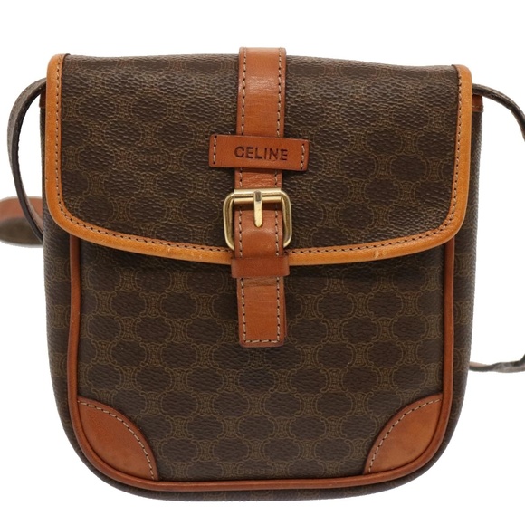 CELINE Macadam Canvas Shoulder Bag PVC Brown Auth ep3998 - Picture 2 of 16